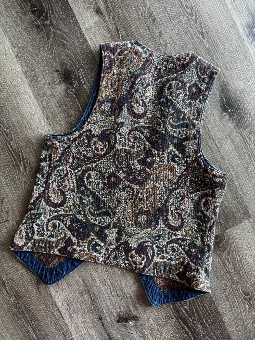 Vintage 90s Got You Covered Woven Tapestry Paisley Vest - Picture 4 of 13
